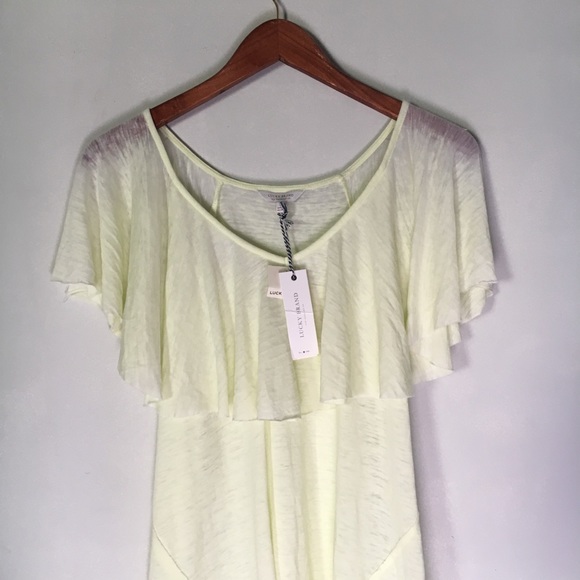 • SOLD // lucky brand pastel burnout ruffle draped tee • - Picture 3 of 8